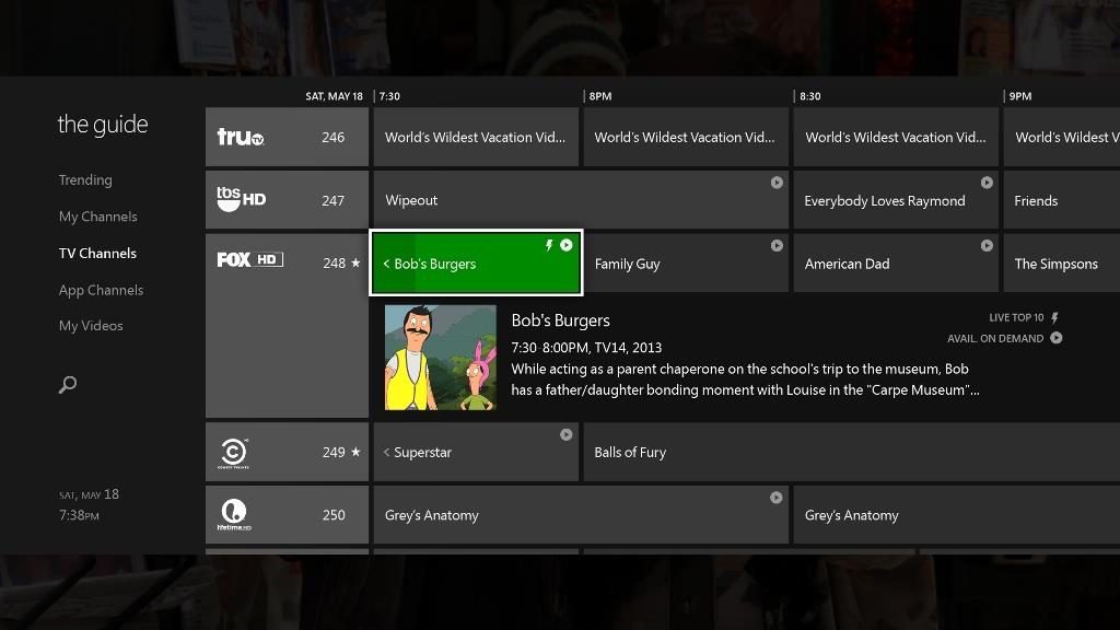 Xbox One-EPG FINAL UI Bob01